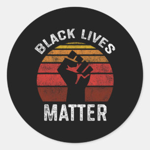 Black Lives Problem BLM Retro Mannen Vrouwen Kinde Ronde Sticker