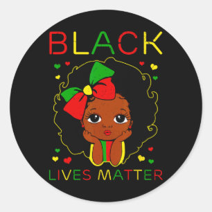 Black Lives Problem Little Melanine Princess Zwart Ronde Sticker