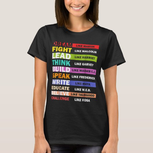 Black Lives S Black Leaders Black History Month  T-shirt (Voorkant)