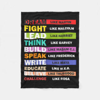 Black Lives S Zwarte Leiders Black History Maand  Fleece Deken