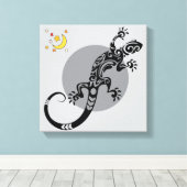 Black Lizard Abstract Pattern Canvas Art (Insitu (Houten vloer))