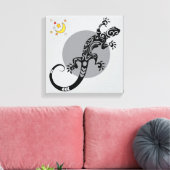 Black Lizard Abstract Pattern Canvas Art (Insitu (Woonkamer))