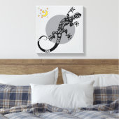Black Lizard Abstract Pattern Canvas Art (Insitu (Slaapkamer))