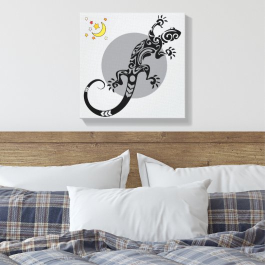 Black Lizard Abstract Pattern Canvas Art (Insitu (Slaapkamer))