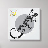 Black Lizard Abstract Pattern Canvas Art (Voorkant)