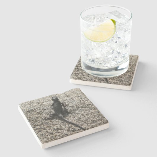 Black Lizard Stenen Onderzetter (Zijkant)