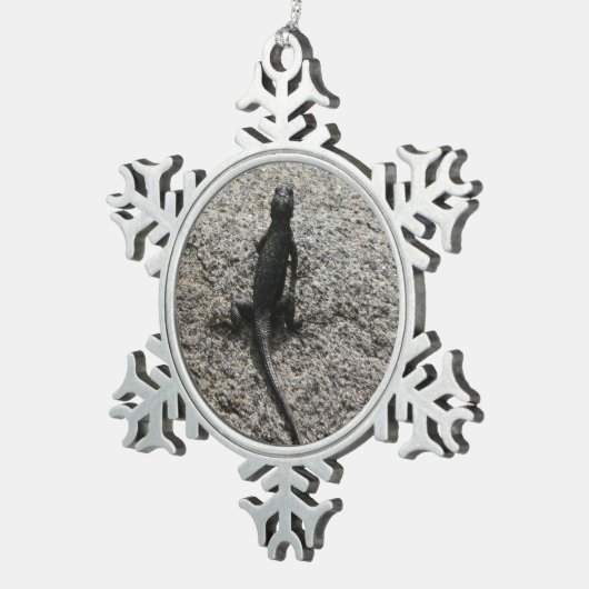 Black Lizard Tin Sneeuwvlok Ornament (Rechts)