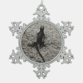 Black Lizard Tin Sneeuwvlok Ornament (Voorkant)
