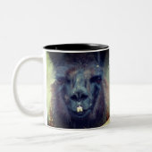 Black Llama Animal Personalized Tweekleurige Koffiemok (Links)