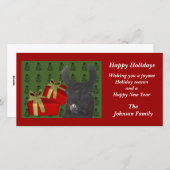 Black Llama Boerderij Animal kerstfeestdag Feestdagenkaart (Voorkant / Achterkant)