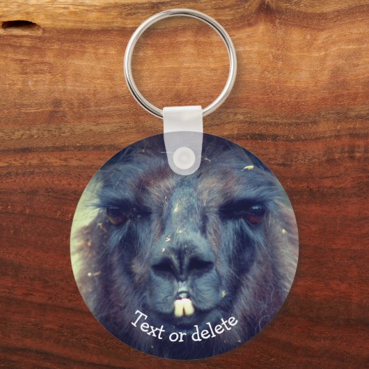 Black Llama Boerderij Animal Persoonlijk Sleutelhanger (Achterkant)