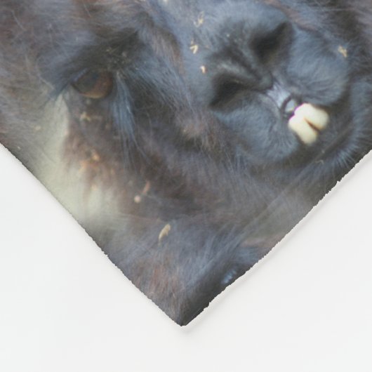 Black Llama Face Animal Pattern Fleece Deken (Hoek)
