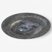 Black Llama Face Boerderij Animal Personalized Par Papieren Bordje (Gekanteld)