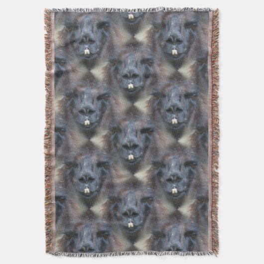 Black Llama Face Natuur Art Pattern Deken (Voorkant Verticaal)