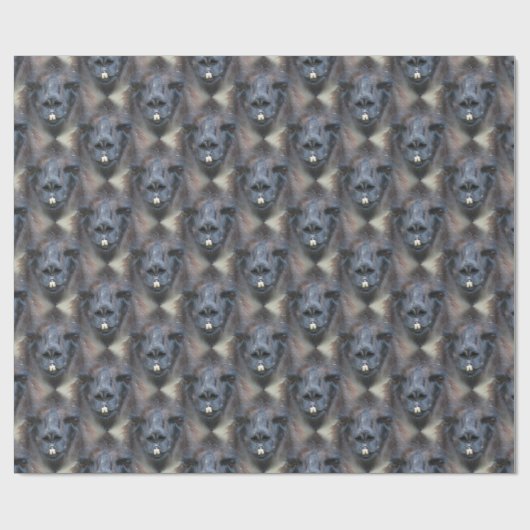 Black Llama Face Natuur Pattern Cadeaupapier (Vlak)