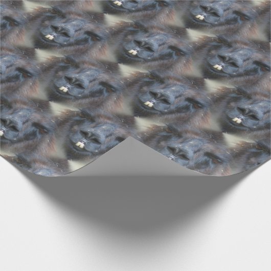 Black Llama Face Natuur Pattern Cadeaupapier (Hoek)