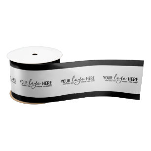 Black Logo Bedrijf Branded Packaging Satijnen Lint