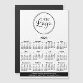 Black Logo Info Bar 2026 Magnetic Calendar (Voorkant / Achterkant)