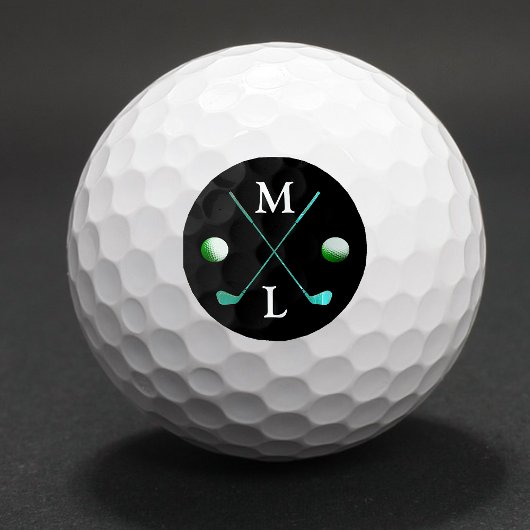 Black Logo Monogram Golf Balls Golfballen