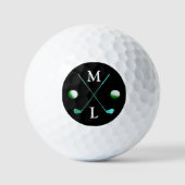 Black Logo Monogram Golf Balls Golfballen (Voorkant)