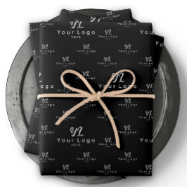 Black Logo patroon Business Brand Simple Company Inpakpapier Vel