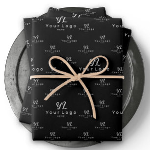 Black Logo patroon Business Brand Simple Company Inpakpapier Vel