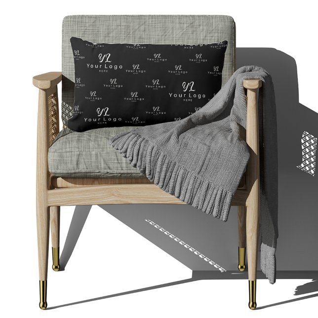 Black Logo patroon Business Brand Simple Company Kussen (Creator heeft geüpload)