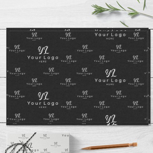 Black Logo patroon Business Brand Simple Packaging Tissuepapier