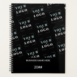 Black Logo Pattern Business Academic Year Planner