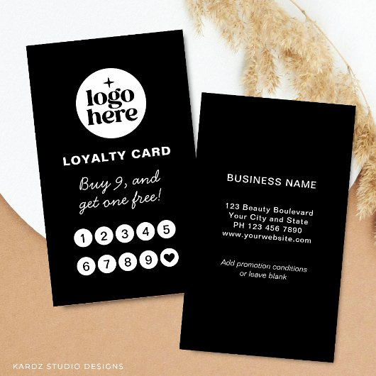 Black Logo Professional Loyalty Card