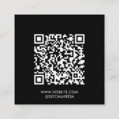 Black | LOGO | QR Code Vierkant Visitekaartje (Achterkant)