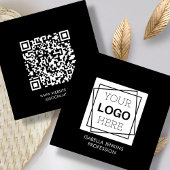 Black | LOGO | QR Code Vierkant Visitekaartje