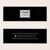 Black logo social media stud oorringkaart mini visitekaartjes (Voorkant /achterkant)