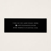 Black logo social media stud oorringkaart mini visitekaartjes (Achterkant)