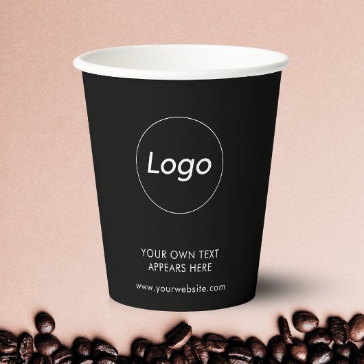 Black Logo Takeaway Coffee Business Papieren Bekers