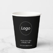 Black Logo Takeaway Coffee Business Papieren Bekers (Voorkant)