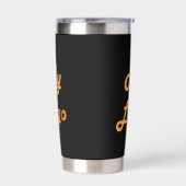 Black logo zakelijk bedrijf geïsoleerde drinkbeker (Links)