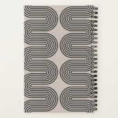 Black Lombard Wavy Lines Modern Custom Notebook Notitieboek (Achterkant)