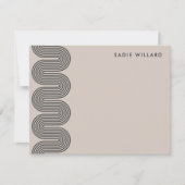 Black Lombard Wavy Lines Modern Stationery Card Notitiekaartje (Voorkant)