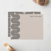 Black Lombard Wavy Lines Modern Stationery Card Notitiekaartje (Voorkant / Achterkant in situ)