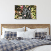 Black Long Hazard German Shepherd Canvas Afdruk (Insitu (Slaapkamer))