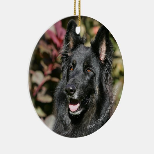 Black Long Hazard German Shepherd Keramisch Ornament (Rechts)