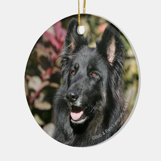 Black Long Hazard German Shepherd Keramisch Ornament (Links)