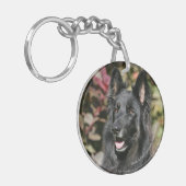 Black Long Hazard German Shepherd Sleutelhanger (Voorkant Links)