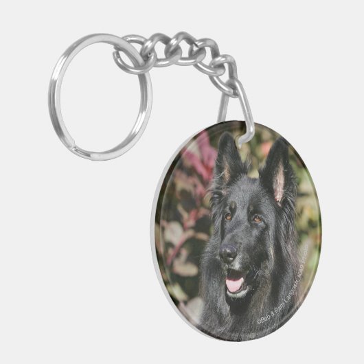 Black Long Hazard German Shepherd Sleutelhanger (Voorkant Links)