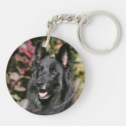 Black Long Hazard German Shepherd Sleutelhanger (Achterkant)