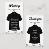 Black Long Neck Shirt Washington Care Instruction Visitekaartje (Voorkant / Achterkant)