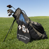 Black Longhorn Bull Skull Silhouette Monogram Phot Golfhanddoek (Groen)