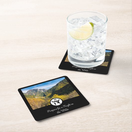 Black Longhorn Bull Skull Silhouette Monogram Phot Kartonnen Onderzetters (Insitu)