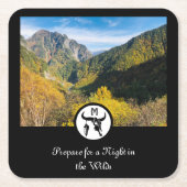 Black Longhorn Bull Skull Silhouette Monogram Phot Kartonnen Onderzetters (Voorkant)